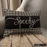 Spooky Vibes - Black & White Cotton Decorative Lumbar Cushion Cover