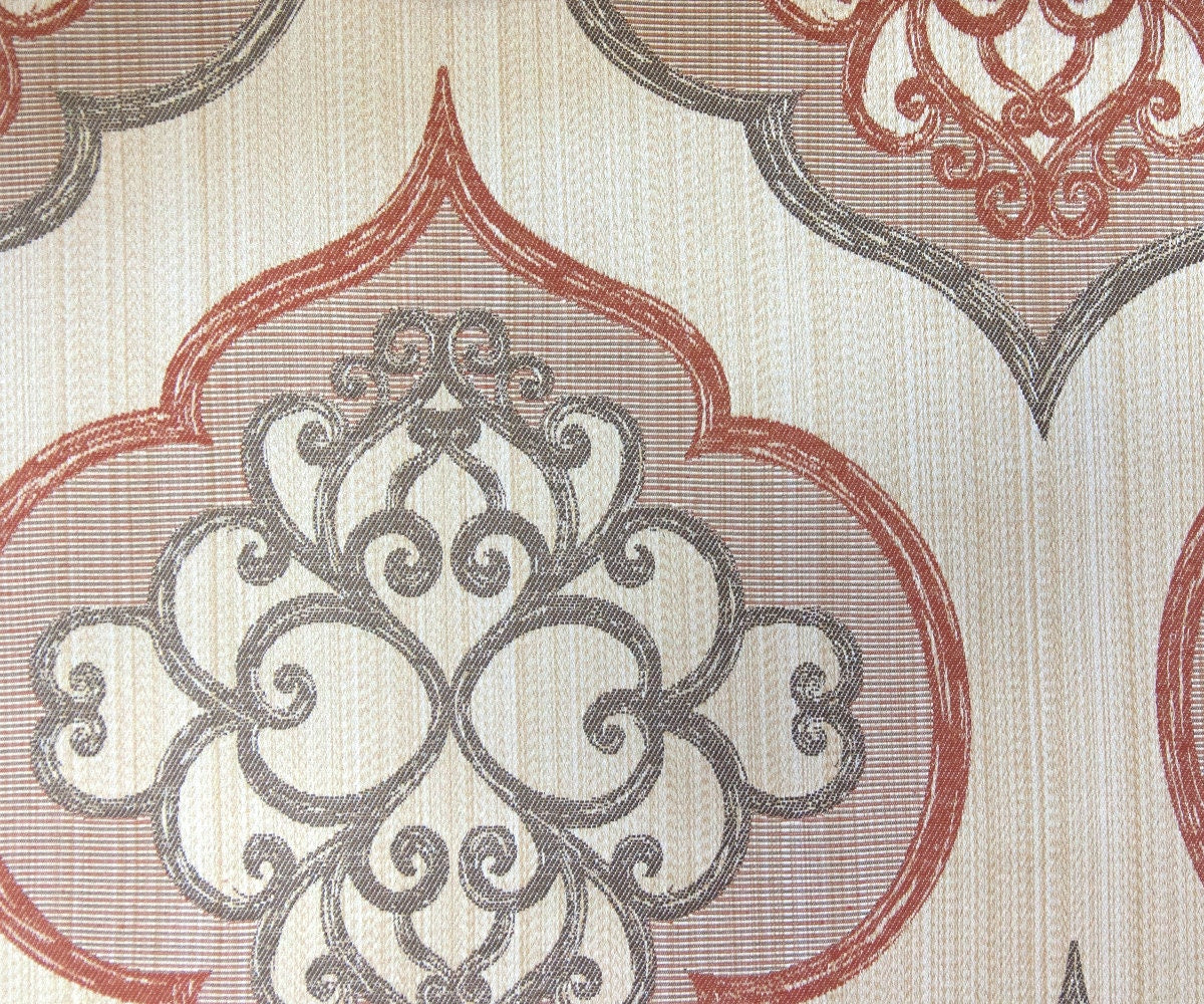 Rust Jacquard Fabric By The Metre