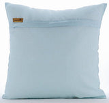 Swirl Twirl - Light Blue Cotton Linen Throw Pillow Cover