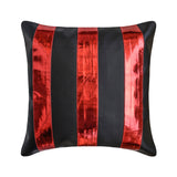 Alternating Red - Red Faux Leather Decorative Euro Sham