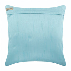 Aqua Martini - Blue Jacquard Silk Throw Pillow Cover