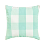 Aqua Plaid - Aqua Blue Buffalo Checks Throw Cushion Cover