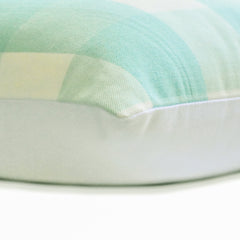 Aqua Plaid - Aqua Blue Buffalo Checks Decorative Euro Sham