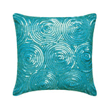 Aqua Touch - Aqua Blue Art Silk Throw Pillow Cover