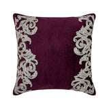 Art Nouveau - Tyrian Purple Velvet Throw Pillow Cover