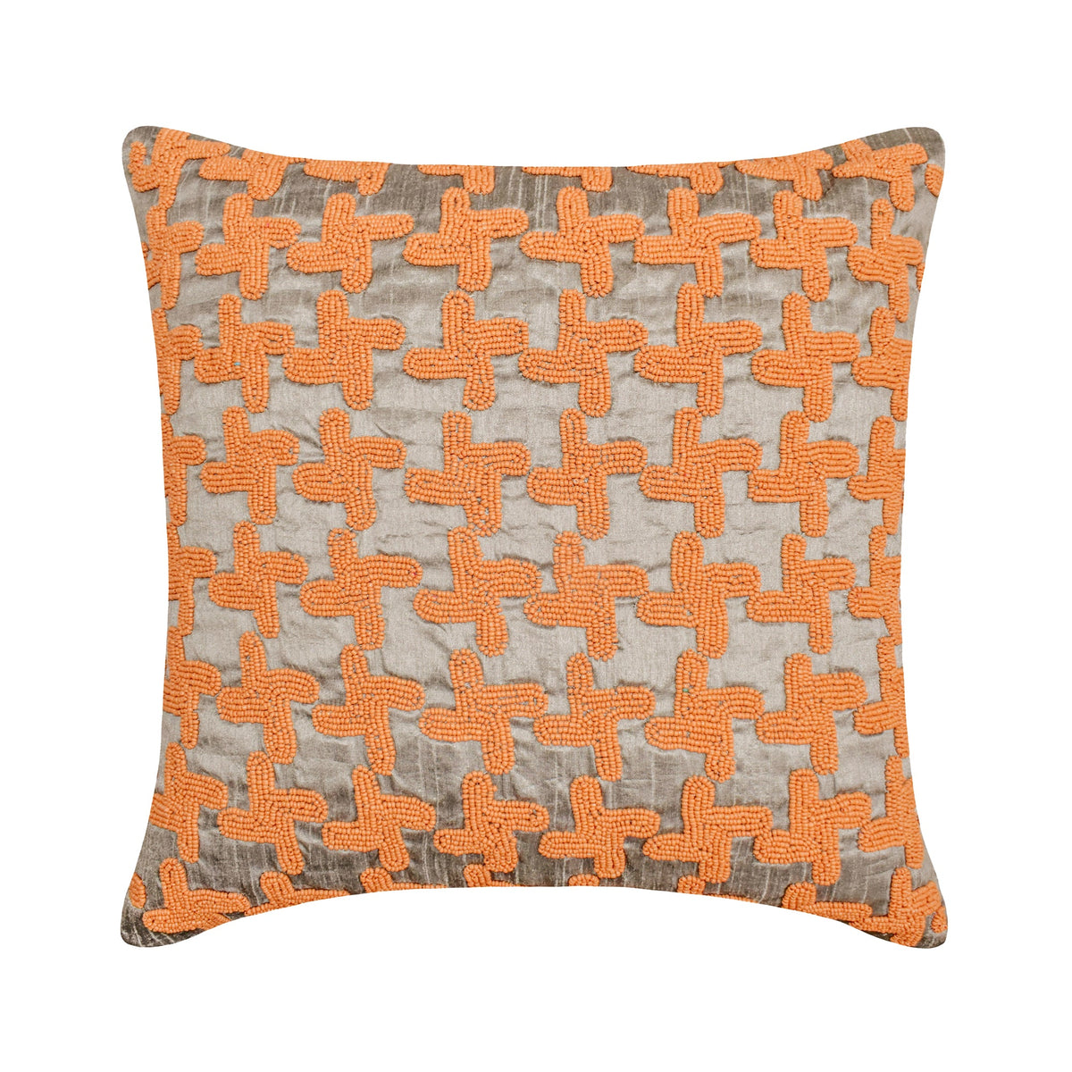 Brick On Brick - Burnt Orange Art Silk Decorative Euro Sham