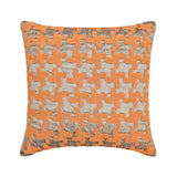 Brick On Brick - Burnt Orange Art Silk Throw Pillow Cover