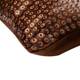 Circle On Circle - Brown Satin Decorative Euro Sham