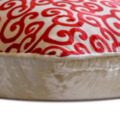 Cayenne Red Scrolls - Cayenne Red Burnout Velvet Decorative Euro Sham
