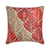 Foil Maple - Gold Faux Leather Throw Pillow Cover