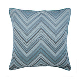 Chevron Blues - Blue Jacquard Silk Throw Pillow Cover