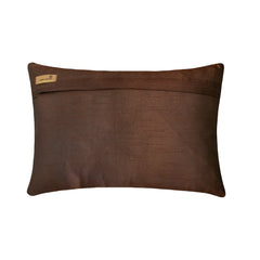 Chocolate Cream - Art Silk Chocolate Brown Decorative Lumbar Pillow Cover