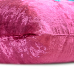 Circle Of Images - Fuchsia Pink Velvet Decorative Euro Sham