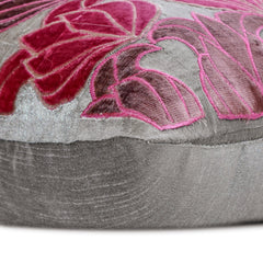Fuchsia Lotus - Pink Art Silk Throw Pillow Cover