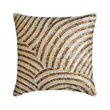 Gold Glamorous - Ivory Art Silk Throw Pillow Cover