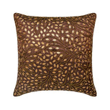 Gold Leaves - Brown Art Silk Throw Pillow Cover