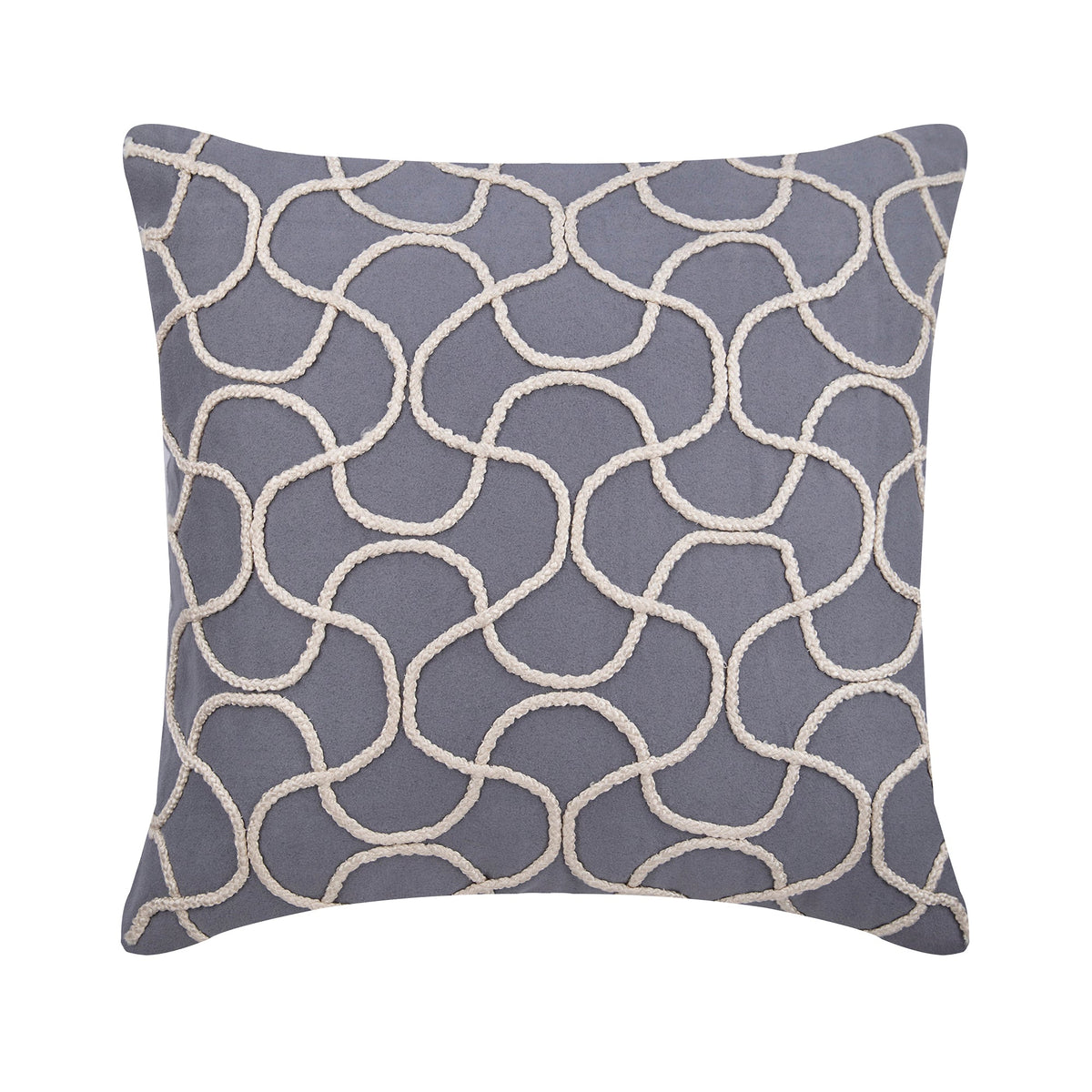 Jute Entangled - Gray Suede Throw Pillow Cover