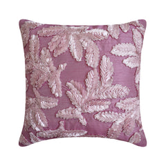 White Leaves - Yellow Art Silk Throw Pillow Cover