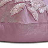 Leafy Pink - Pink Art Silk Decorative Euro Sham