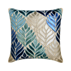 Foil Maple - Gold Faux Leather Throw Pillow Cover