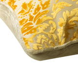 Blonde Damask - Gold Velvet Throw Pillow Cover