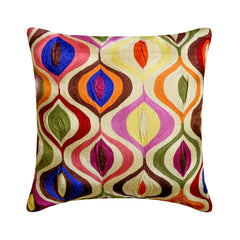 Multi Galore - Multicolor Art Silk Decorative Euro Sham