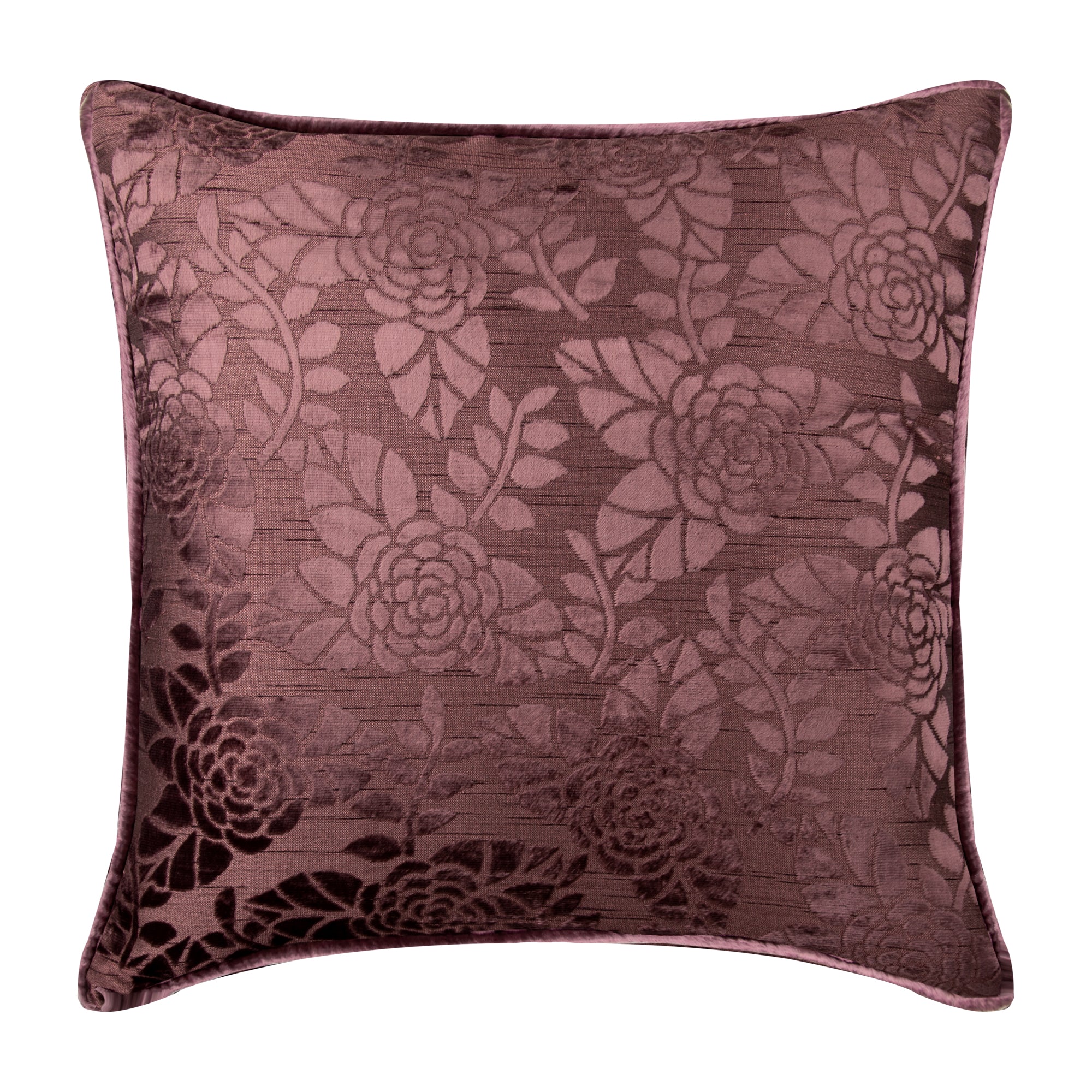 Plum Burnout Velvet Throw Pillow Cover Plum Rose Bush