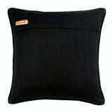 Paved Black - Black Faux Leather Throw Pillow Cover