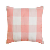 Peach Pink Plaid - Peach Buffalo Checks Decorative Euro Sham
