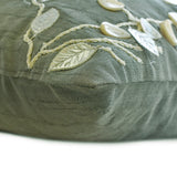 Pearl Leaf Magic - Art Silk Silver Decorative Lumbar Pillow Cover