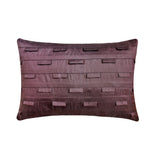 Plum Stripe - Art Silk Plum Decorative Decorative Lumbar  Cushion Cover
