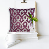 Purple Insights - Purple & Silver Velvet Throw Cushion Cover