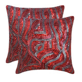 Red Love - Red Art Silk Decorative Euro Sham