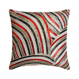 Red N Black Streaks - Red Art Silk Throw Pillow Cover