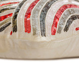 Red N Black Streaks - Red Art Silk Decorative Euro Sham