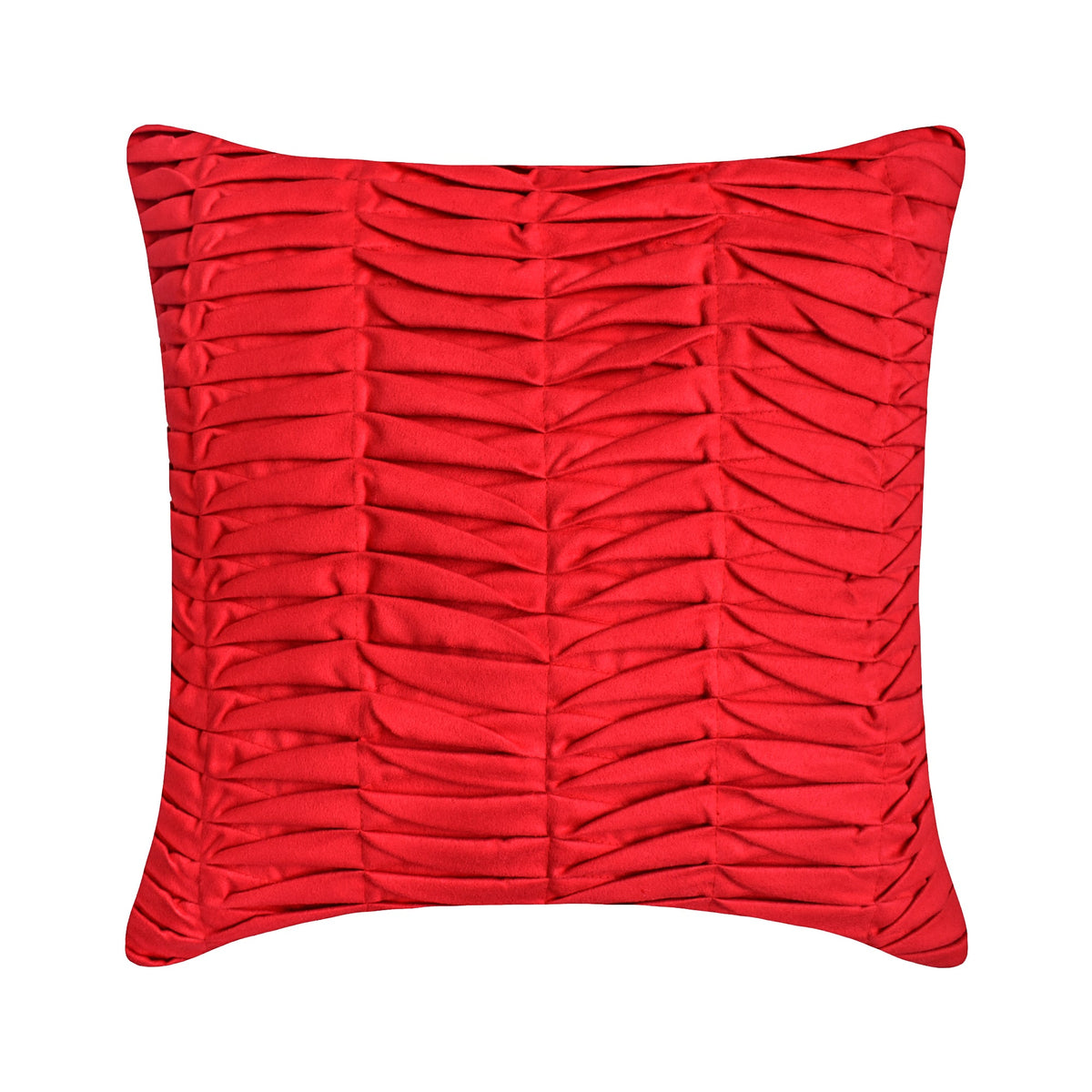 Red Wind Folds - Red Faux Suede Decorative Euro Sham