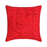 Red Wind Folds - Red Faux Suede Throw Pillow Cover