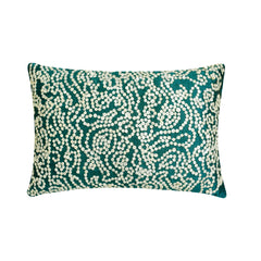 Royal Queen Gardens - Art Silk Royal Green Decorative Lumbar Pillow Cover