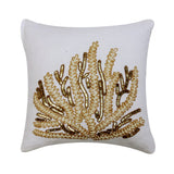 Ivory Linen Pearl Throw Cushion Cover Sea Weed Flow