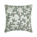 Silver Coral - Silver & White Art Silk Decorative Euro Sham