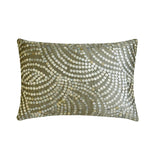 Silver Pearls - Art Silk Silver Decorative Lumbar Pillow Cover