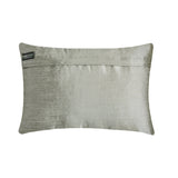 Silver Rose Garden - Art Silk Silver Decorative Lumbar Pillow Cover