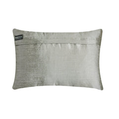 Silver Spirit - Art Silk Grey Decorative Lumbar Pillow Cover