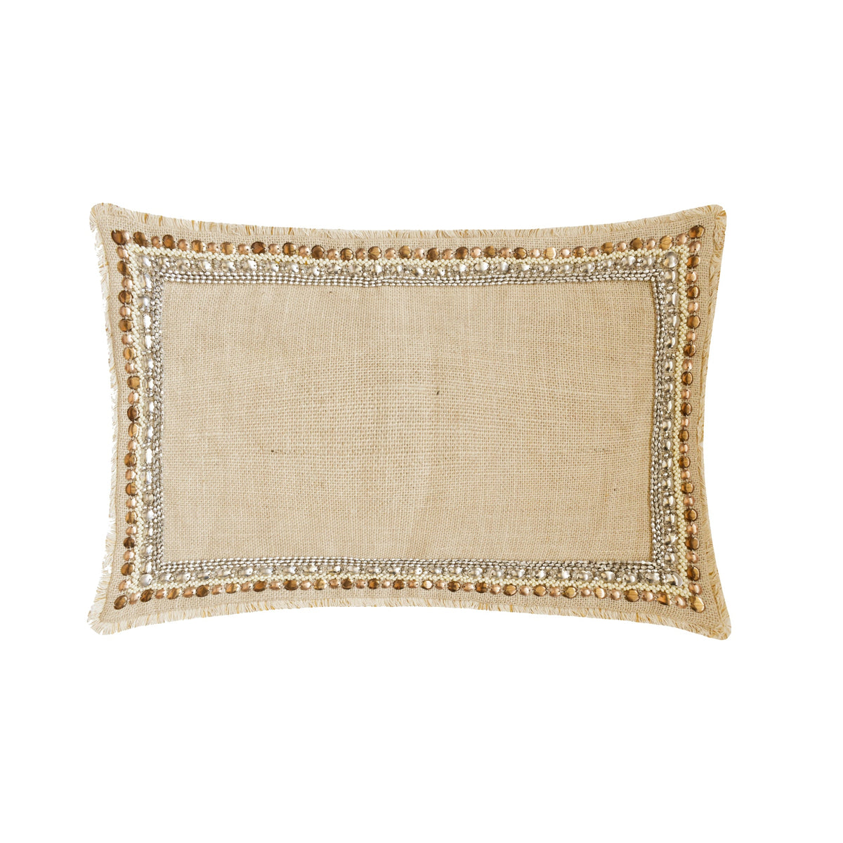 Soraya - Beige Burlap Lumbar Pillow Cover