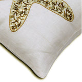 Starfish Party - Ivory Linen Throw Cushion Cover