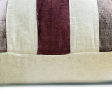 Swathe Berry - Maroon Velvet & Linen Lumbar Pillow Cover