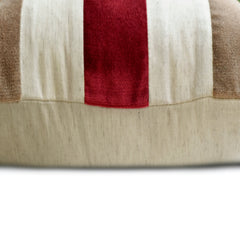 Swathe Cranberry - Red Linen & Velvet Lumbar Pillow Cover