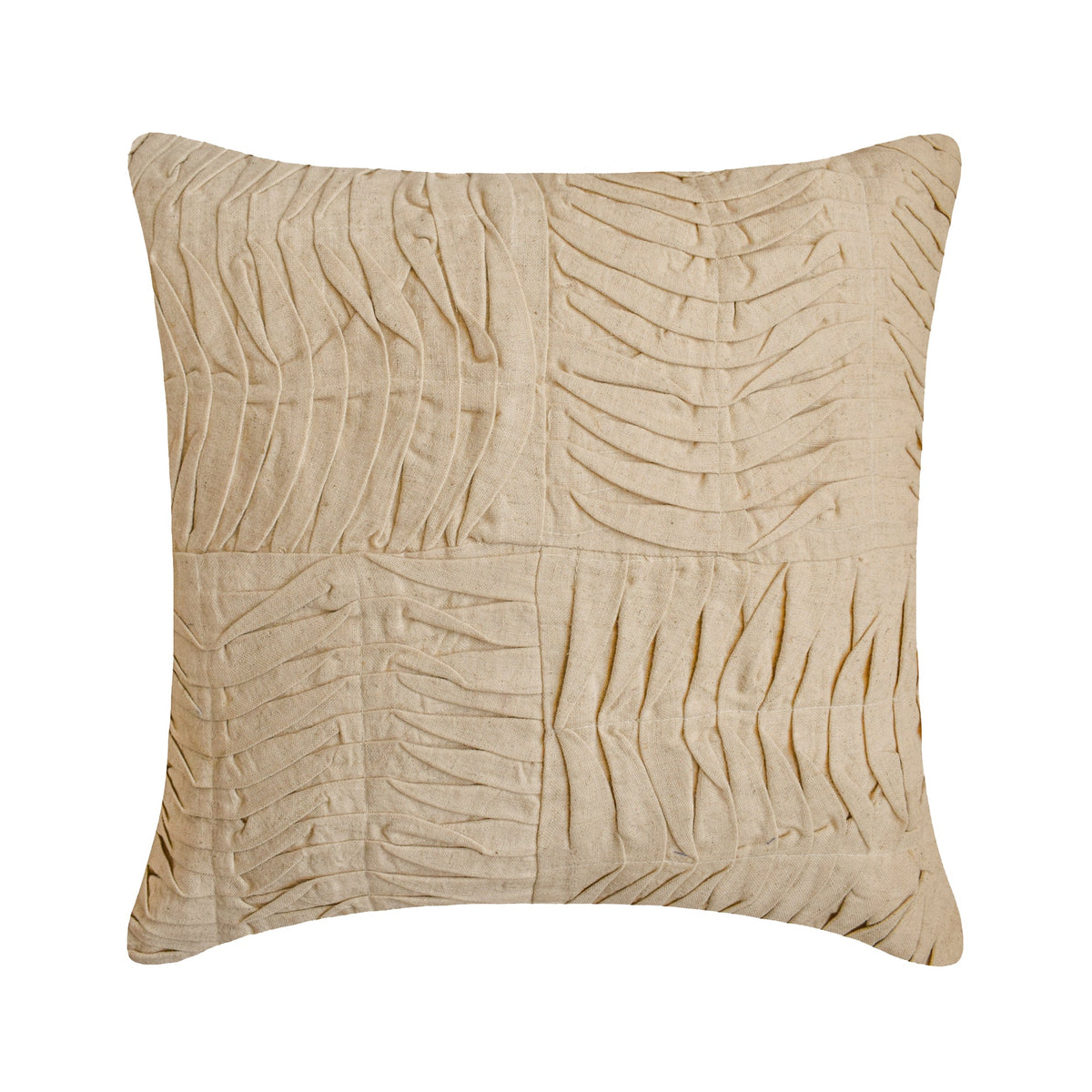 Tender Waves - Natural Beige Cotton Linen Decorative Euro Sham