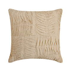 Tender Waves - Natural Beige Cotton Linen Decorative Euro Sham