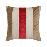 Velvet Band Red - Red Velvet & Linen Throw Cushion Cover